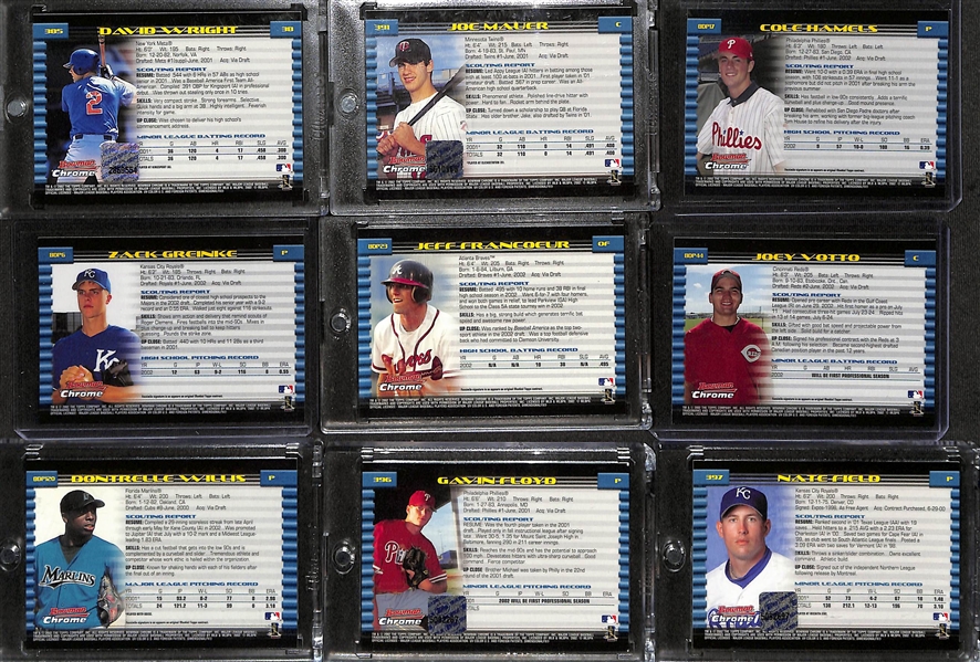 2002 Bowman Chrome & Bowman Chrome Draft Complete Sets (w. Rookie Autograph Sets) w. Joe Mauer Auto & David Wright Auto 